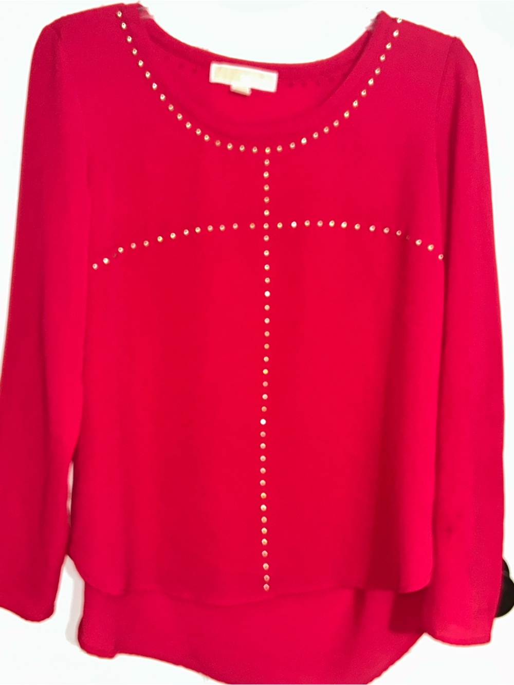 MICHAEL Michael Kors Pink Studded Long-Sleeve Layered Blouse